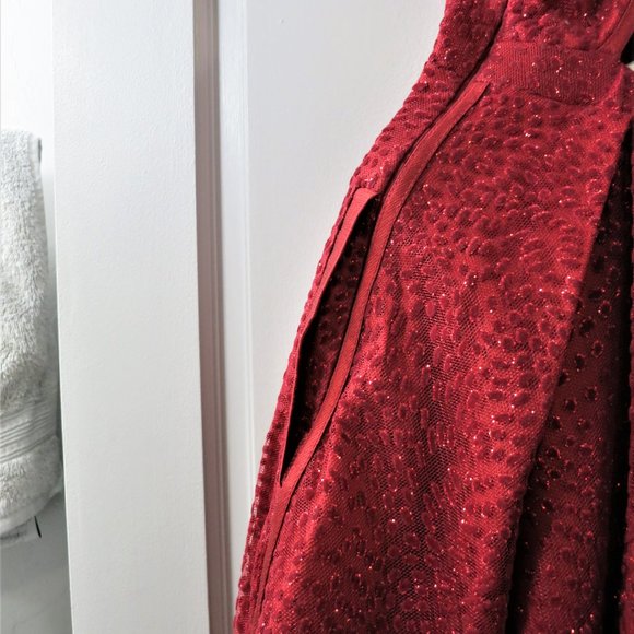 Red Sparkling Formal Dress by ML Monique Lhuillier - Picture 6 of 16